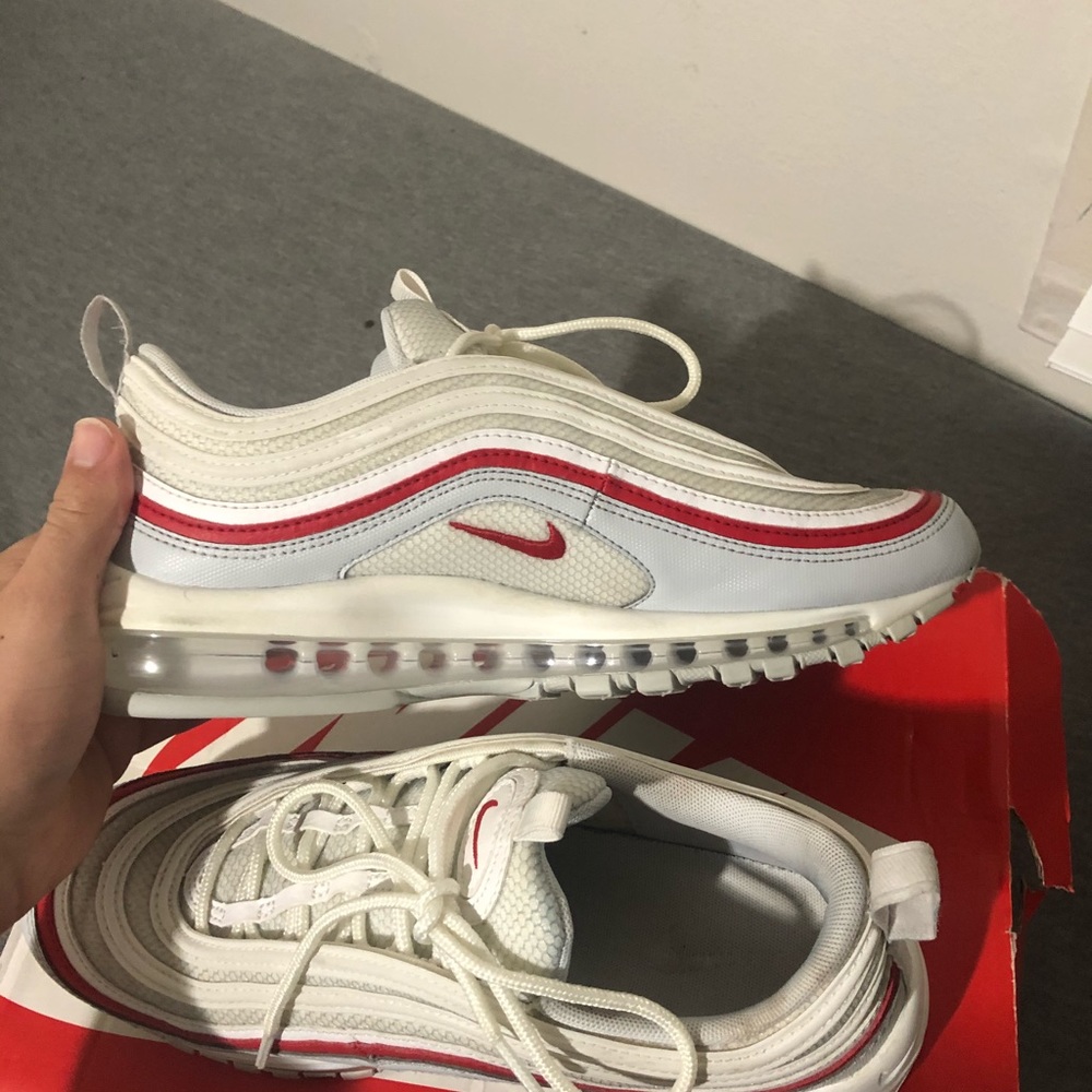 OG Air Max 97 Platinum/Varsity Red